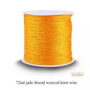 100M x 0.8mm нейлоновый китайский узел шнур Rattail макраме Шамбала нить струна золотистый