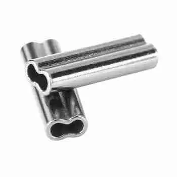 100pcs 1.6mm Copper Double Barrel Fishing Line Sleeves Fishing Tubes Rigs (#4) 1.2mm*10mm