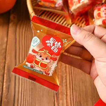 100Pcs 2025 New Year Snow Crispy Packaging Bag Snake Year Cookies Niu Roll Candy Machine Sealing Bag Baking Candy Packaging Bag 4