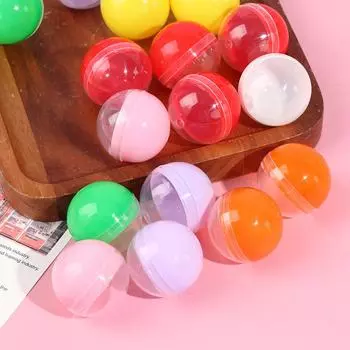 100Pcs 28/32/35/38mm Half Color Round Ball Empty Toy Vending Capsules Half Clear Balls Funny Toys For Outdoor Fun Sports