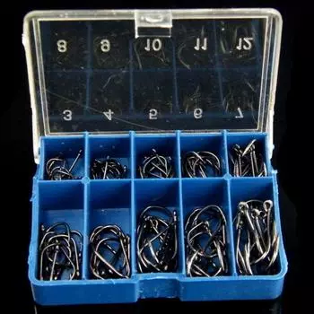 100PCS #3-#12 Freshwater Fishing Hooks Silver Black Gold Carp Fishhooks Fishhook Barbed Hooks Carp black-100pcs
