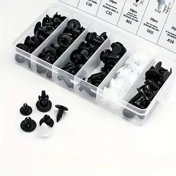 100pcs 6 Types Car Universal Plastic Fastener Plastic Screw Nails