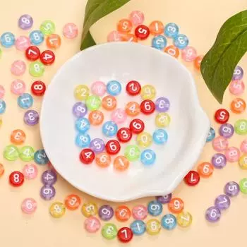 100 шт. акриловые цифровые бусины 7 мм смешанные бусины круглые цифровые бусины для самостоятельного изготовления ювелирных изделий Style 6