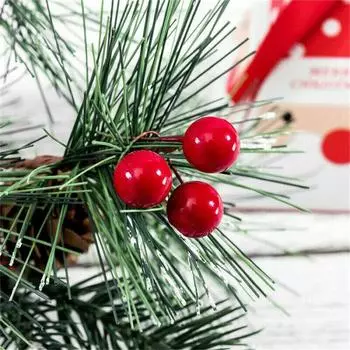 100Pcs Artificial Berry Fake Cherry Stamen Christmas Mini Fake Berries Simulation Pearl Beads Wreaths Wedding Xmas Decoration M красный