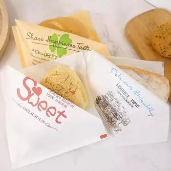 100Pcs Baking Donut Bakery Food Packaging Kraft Bag Oilproof Fried Bread Sandwich Paper Sweet Wrapping 15x15.5cm