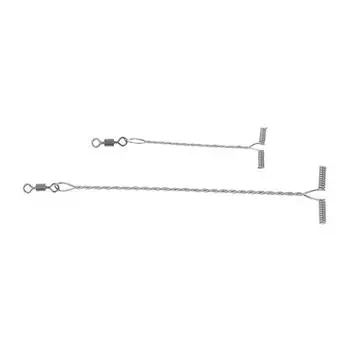 100 шт. балансировочных крючков, соединительных рычагов для отслеживания поводков, вращающихся рыболовных снастей, Т-образных, противозакручивающихся стальных тросов для балансировки A1