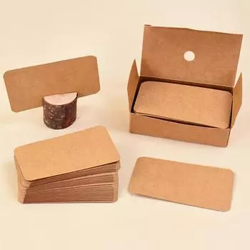 100pcs/box Kraft Paper Card Business Message Label Thank You Cards DIY Bookmark Birthday Party Wedding Invitation Place Card коричневый