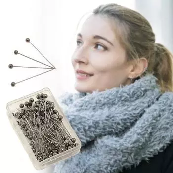 100pcs/Box Sewing Pin Round Ball Head Straight Quilting Pin Metal Dressmaking Quilting Pin For Crafts For Sewing Tool 100pcs Box