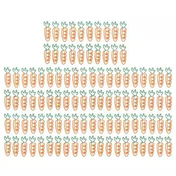 100Pcs Carrot Paper Clips Carrot Style Electroplated Metal Nonslip Rustproof Cute Paper Clips for Do