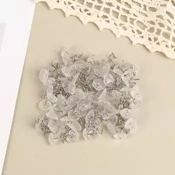 100 шт. прозрачных головок, закручивающиеся штифты, фиксированные для обивки, одеял, стульев, диванов, декора серебряный