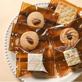 100Pcs Coffee Colored Clear DIY Snowflake Pastry Baking Nougat Machine Sealing Candy Cookies Bags other