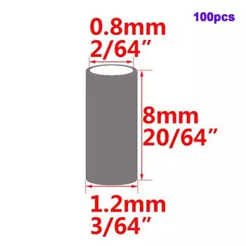 100pcs Copper Zinc Zinc Alloy Tackle Tools Fishing Line Tube Crimp Sleeves Connector Fishing Wire Pipe 1.2