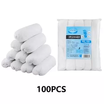 100Pcs Disposable Non-Slip Shoe Covers Thick Nonwoven Arctic-Proof Degradable for Home Hospital Visits Banya Sauna Protection 100PCS 300g белый
