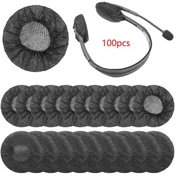100pcs Disposable Non-Woven Headphone Ear Covers for Most Ear Headphones