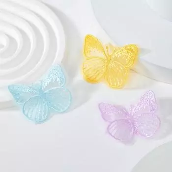 100PCS DIY Material Gauze Butterfly Applique Embroidered Cloth Applique Handicraft фиолетовый
