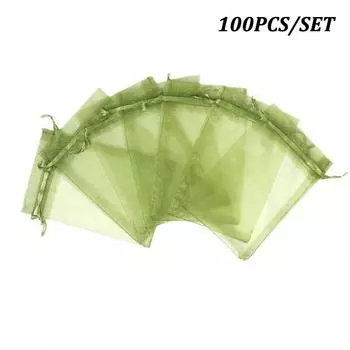100Pcs Fruit Protection Netting Bags With Drawstring Grapes Strawberry Anti Pest Control Bag Reusable Vegetable Mesh Protect Bag 10x15cm