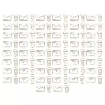 100Pcs Funny Planner Clips Anti Rust Electroplating Process Envelope Coffee Cup Gold Paper Clips for
