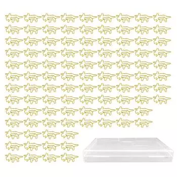 100pcs Golden Dinosaur Paper Clips Increase Slip Resistance Anti Rust Metal Portable Paperclips for