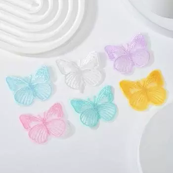 100PCS Handmade Mesh Butterfly Patches DIY Material Cloth Applique Handicraft фиолетовый