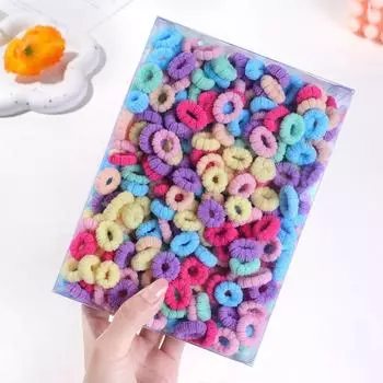 100PCS Kids Colorful Hair Rubber Band Elastic Hairband Wave Scrunchie for Baby Girls Hair Accessories Cute Head Rope 100pcs