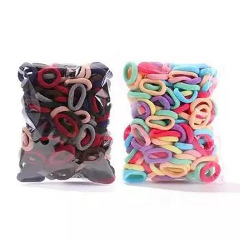 100Pcs Kids Elastic Hair Bands Girls Sweets Scrunchie Rubber Band for Children Hair Ties Clips Headband Baby Hair Accessories