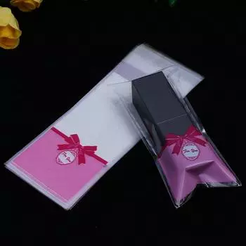 100pcs/lot Cute Lipstick Bags Cookie Packaging Bags Gift Self Adhesive 5*10cm Candy Small Plastic Packaging Bag Unique 3