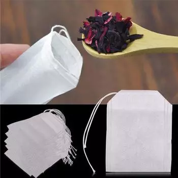 100pcs/Lot Disposable Teabags Non-woven Fabric Tea Filter Bags for Spice Tea With Draw String Filter Paper for Herb Loose Tea