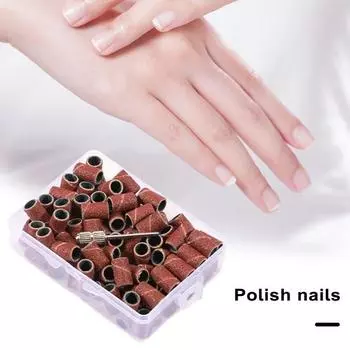 100 шт. шлифовальных лент с насадкой для сверления ногтей матовая полировка ногтей маникюрное пескоструйное кольцо электрическое коричневый