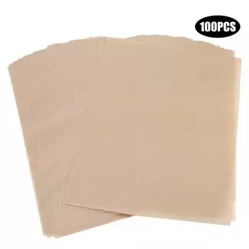 100Pcs Non-Stick Parchment Paper Baking Sheets Silicone Baking Mat Kitchen Accessories(Brown ) коричневый