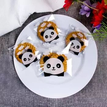 100pcs Panda Pattern Clear Cellophane Bags Sweet Cookie Candy Party Gift Wrapping Packaging for Kids Baby Shower Panda Birthday as photo