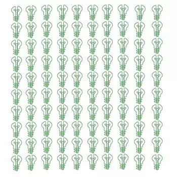 100Pcs Paper Clips Small Cute Light Bulb Special Shaped Metal Office Supplies for Notes Green зелёный