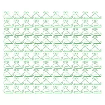 100pcs Paper Clips Whale Look Exquisite Skid Resistance Cute Paper Clips for Office School Green