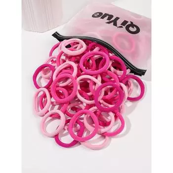 100Pcs Pink Kids Hair Ties for Girl,Seamless Toddler Baby Hair Ties Bands No Damage,Cotton Girl Hair Ponytail Holders for Baby