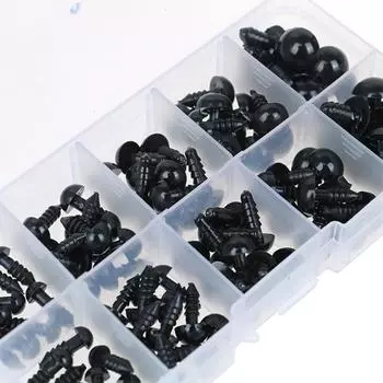 100pcs Plastic Safety Toy Eyes 6-12mm Black Crafts Safety Eyes For Bear Soft Toy Animal Doll DIY Accessories Puppets Crafts
