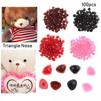100pcs Plastic Toys Bear Buttons Doll Noses Triangle Nose Safety Parts Dolls Accessories 6X8MM красный