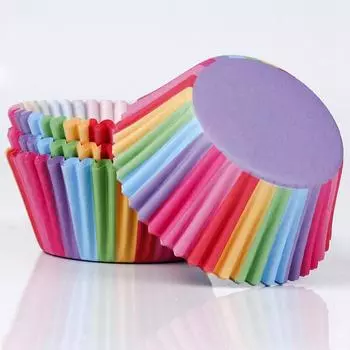 100pcs/set Muffin Cupcake Paper Cups Round Baking Muffin Cup Cake Disposable белый