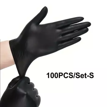 100PCS/Set Thickened Disposable Gloves, High Elastic Black Gloves, Elastic Gloves, Disposable Food Grade Multi-purpose Gloves 100PCS