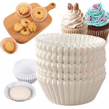 100Pcs Small Muffin Cake Mold Greaseproof Dessert Cake Cup Mold Heat Resistant Disposable for Wedding Birthday Party CHINA