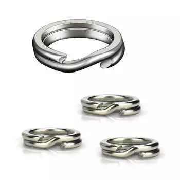 100PCS Split Rings Fishing Stainless Steel Lure Rings Saltwater Terminal Tackles Split Rings Fishing Connectors Snap Rings Size 3