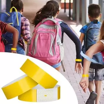 100 шт. синтетические бумажные браслеты одноразовые водонепроницаемые ремешки на запястье браслеты для мероприятий сменные браслеты набор идентификация для развлечений чёрный