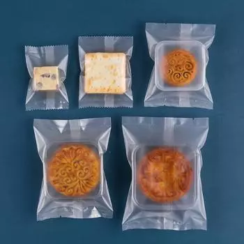 100Pcs Thicker Machine Seal Bags Clear Frosted Food Biscuit DIY Baking Cake Bag