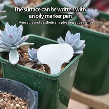 100pcs Waterproof T-shaped Socket Gardening Label Outdoor Garden Plant Tags Plastic Reusable Plant Labels Hanging Marking Tags 100pcs&5x7cm белый