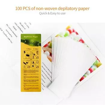 100 шт. восковая бумага для удаления волос восковые полоски восковая бумага восковая полоска депиляторная бумага