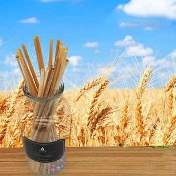 100PCS Wheat Straw Drinking Straw Eco-friendly Portable straw For Travel Reusable Drinking Straw Bar Kitchen Accessories 20CM