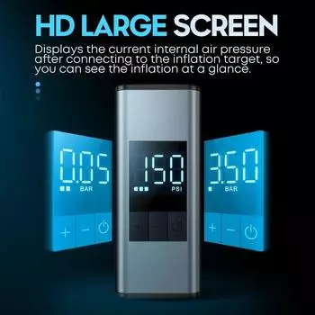 100PSI Электрический воздушный компрессор Портативный воздушный насос Цифровой дисплей Мини воздушный насос Мотоцикл Велосипед Автомобиль Портативный карманный воздушный насос
