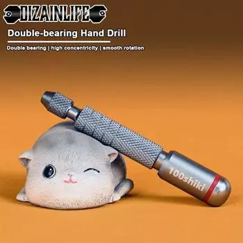 100Shiki Double Bearing Alloy Portable Hand Drill And Tungsten Steel Drill Bit Set For Assembly Gundam Model Building Hobby DIY