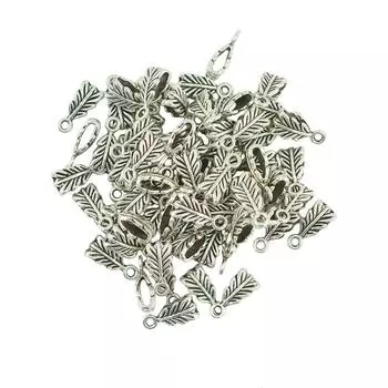 100шт античное серебро цинковый сплав перо залог форма подвеска-подвеска поиск 14 x 6 x 5mm античный серебряного