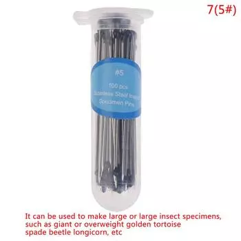 100шт булавки для насекомых образец иглы из нержавеющей стали для школьной лаборатории энтомологии 7(5)