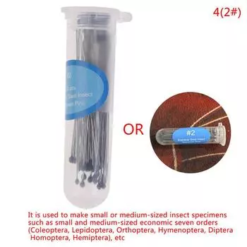 100шт булавки для насекомых образец иглы из нержавеющей стали для школьной лаборатории энтомологии