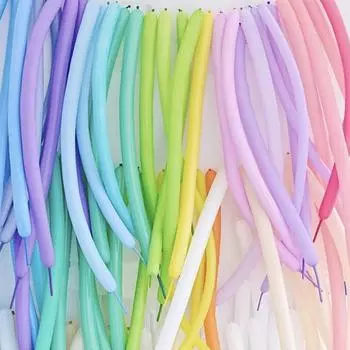 100шт DIY моделирование животных длинные полосы красочные скручивающие воздушные шары латексный шар синий/розовый